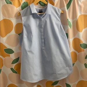 Talbots Light Blue and White Striped Blouse